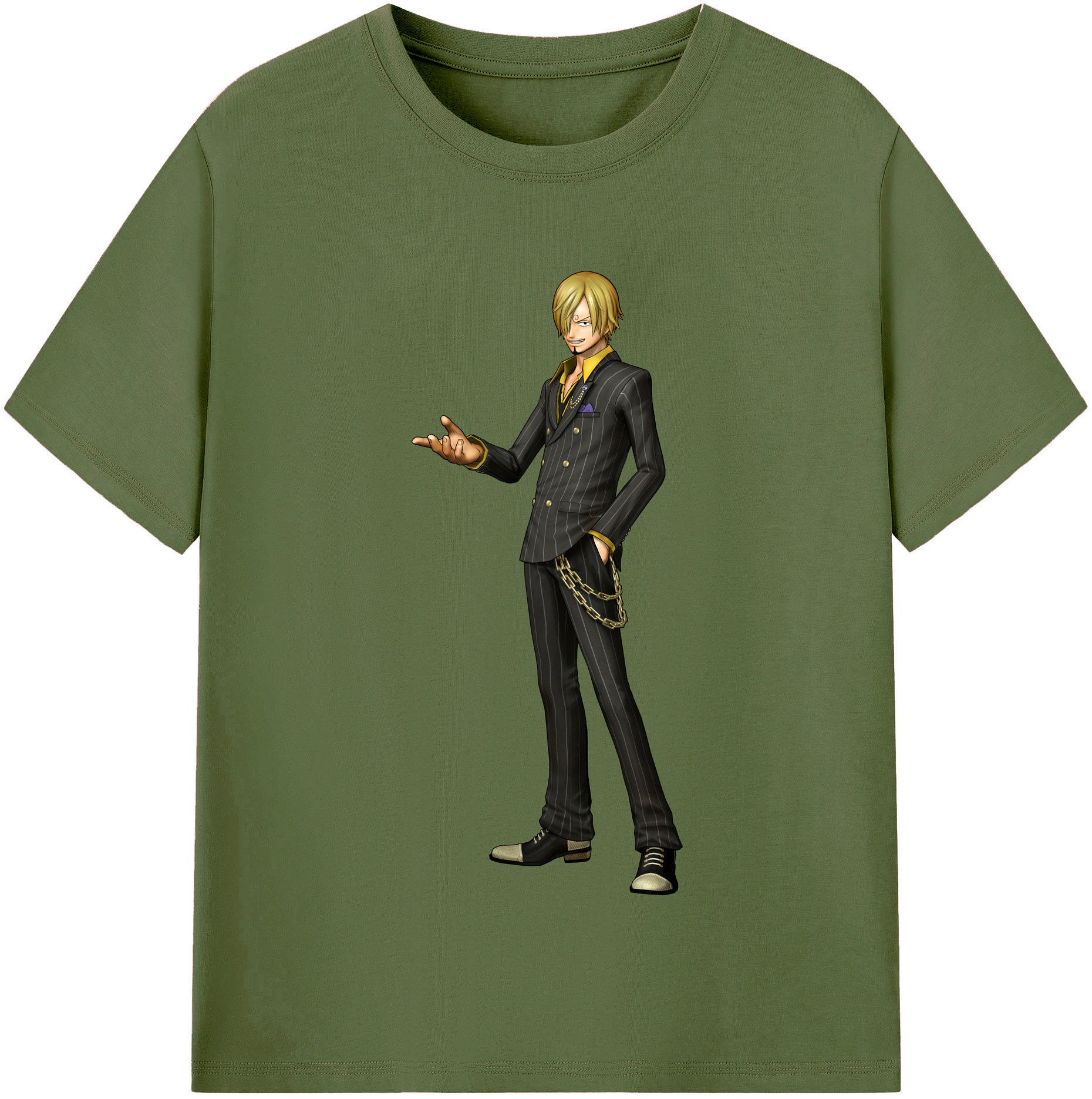 ワンピース サンジ ONE PIECE Sanji 綿100％半袖Tシャツ（フロントプリント）